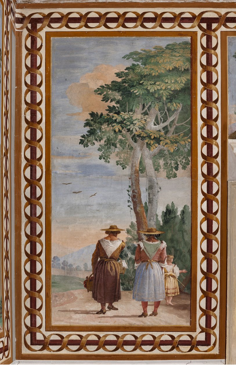 Gästboende, rum för de lantliga scenerna: "Landskap med bönder" av Giovanni Battista Tiepolo