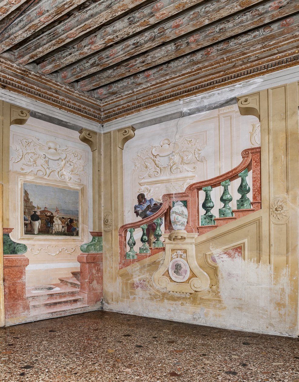 Gästboende, karnevalsscenernas rum: "Moor Tjenare på en falsk trappa" av Giovanni Battista Tiepolo