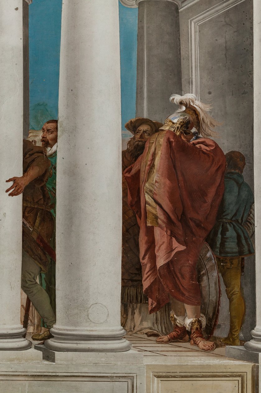 Palazzina (liten byggnad), entréhallen: "Iphigenias offer", detalj av Giovanni Battista Tiepolo