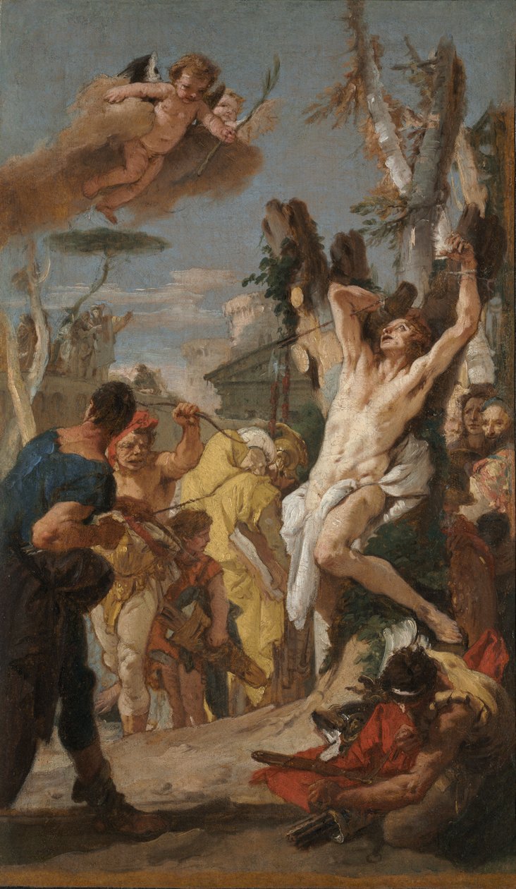Studie för "The Martyrdom of Saint Sebastian" av Giovanni Battista Tiepolo
