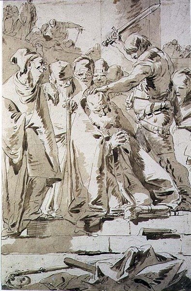 Halshuggningen av en biskop (penna och bläck på papper) av Giovanni Battista Tiepolo