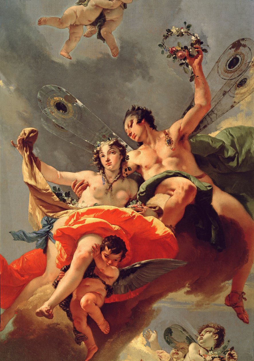 Zephyr och Flora av Giovanni Battista (1696 1770) Tiepolo
