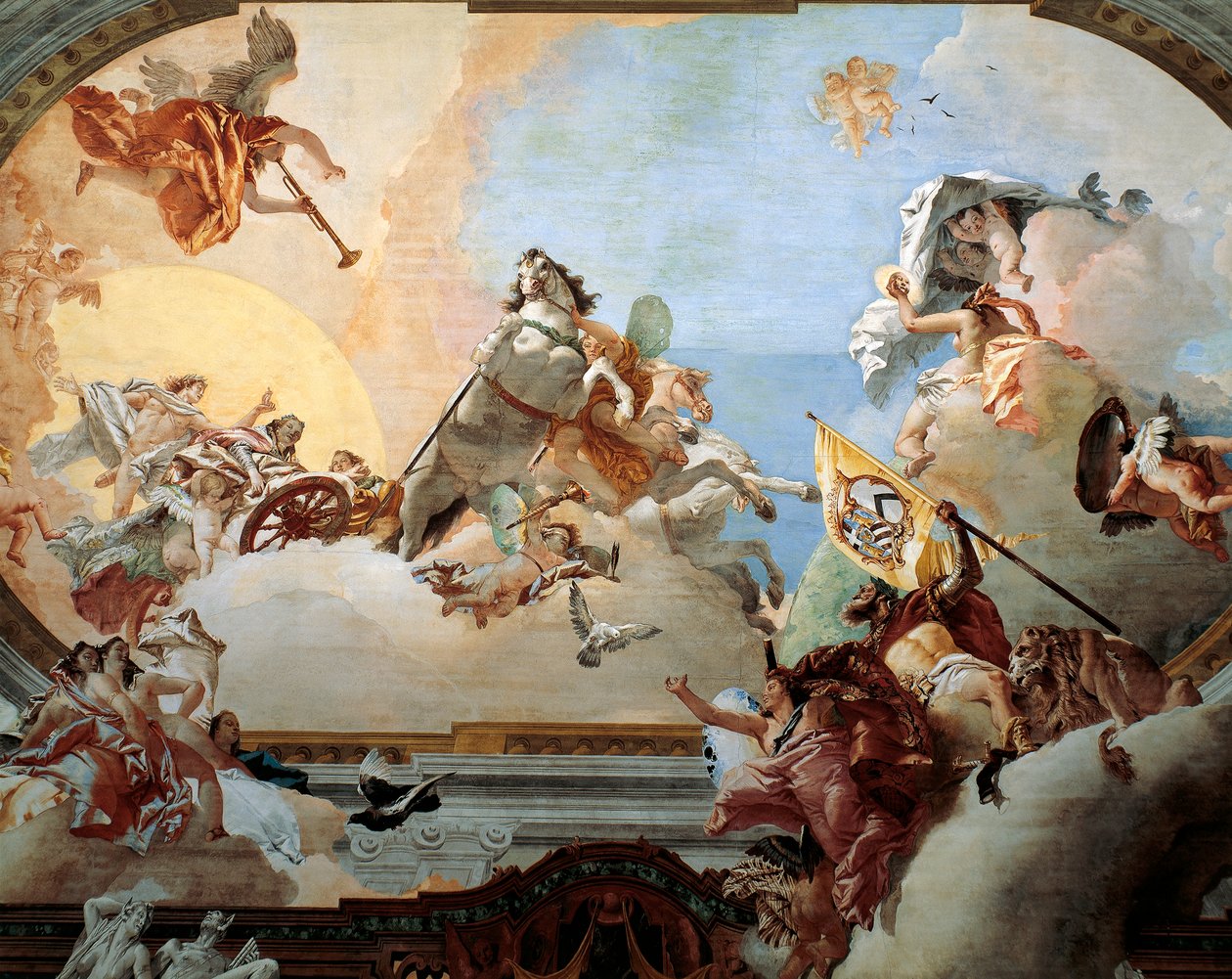 Allegori skapad för äktenskapet mellan Lodovico Rezzonico och den adliga venetianska Faustina Savorgnan 1758, av Giambattista Tiepolo (1696-1770), fresk, Ca 
