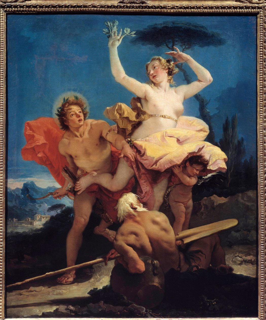 Apollo och Daphne Målning av Giovanni Tiepolo (1696-1770) 1700-talets sön. 0,96x0,79 m av Giovanni Battista Tiepolo