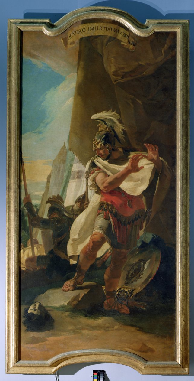 Hannibal med huvudet av sin bror Hasdrubal av Giovanni Battista Tiepolo