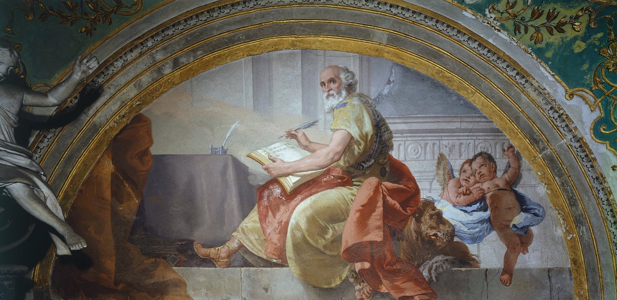 Italien, Bergamo, Colleoni Chapel, St Mark Evangelist av Giovanni Battista Tiepolo