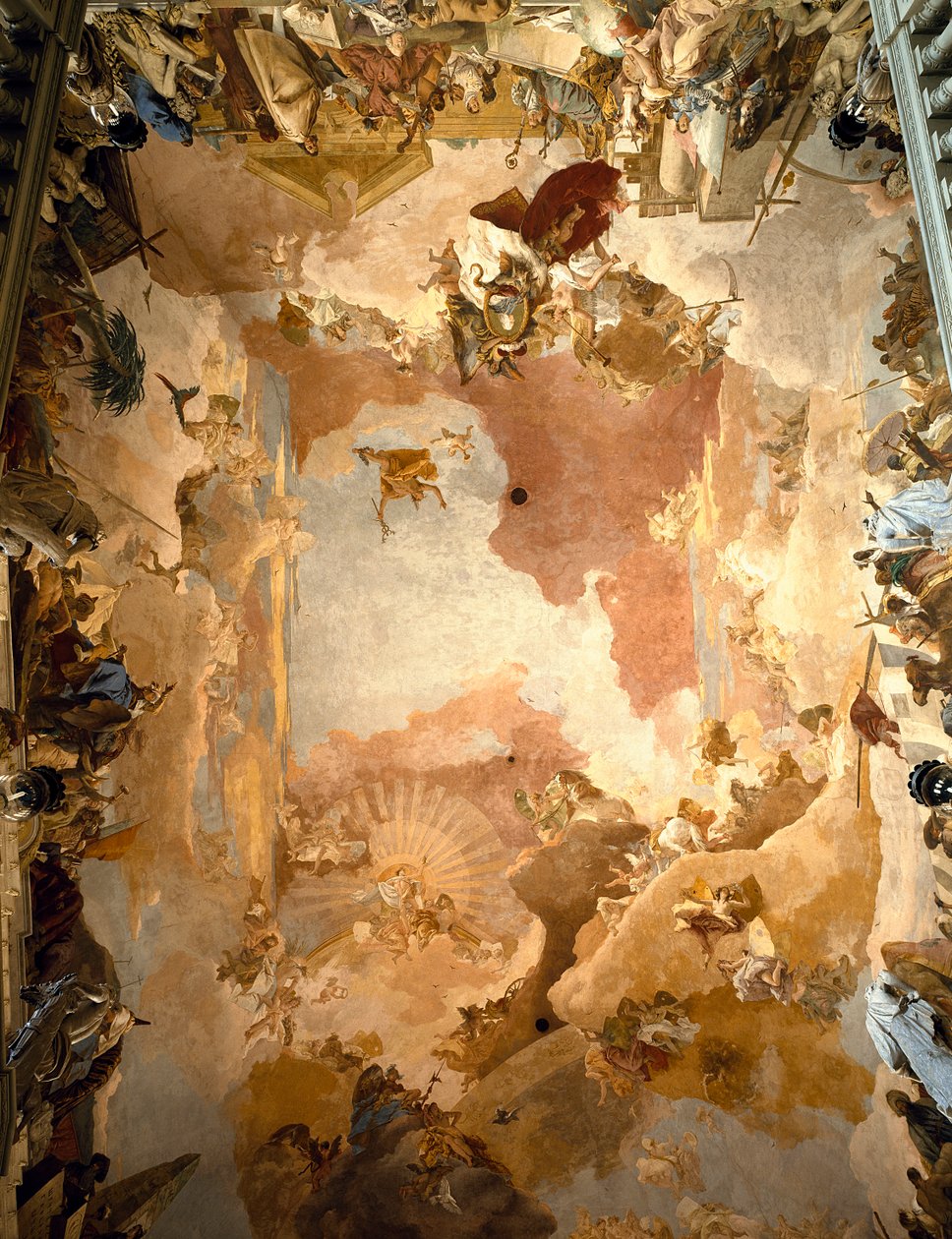 Prins-biskop Carl-Friedrich von Greuiffenklaus triumf omgiven av fyra kontinenter av Giovanni Battista Tiepolo