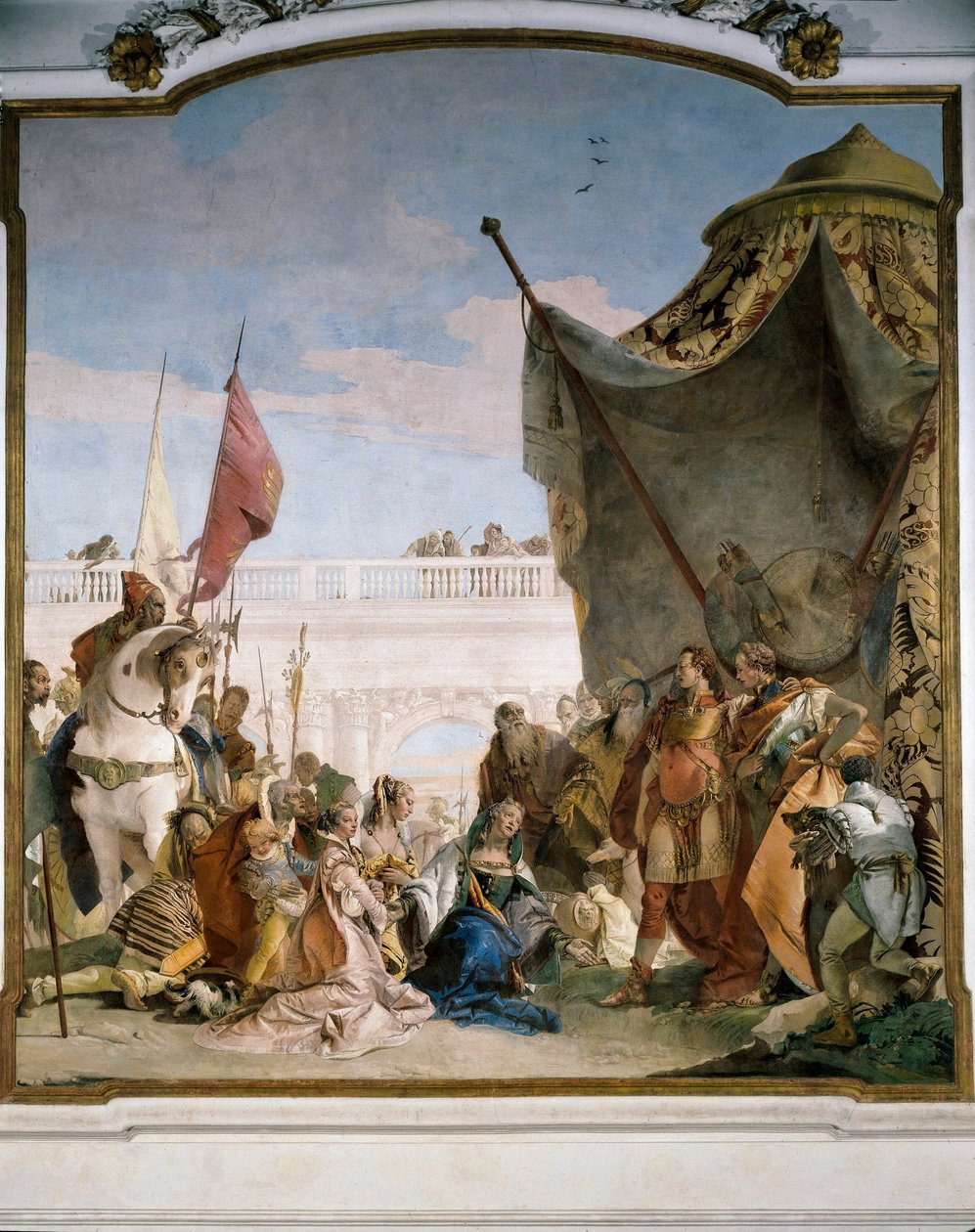 Darius III Codomans familj, detalj från Glories of Scipio Africanus och Alexander den store av Giovanni Battista Tiepolo