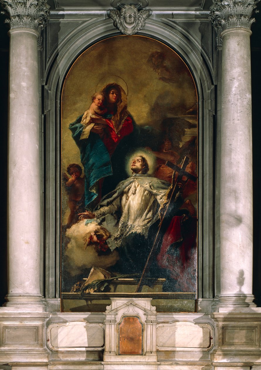Jungfrun visar sig för Johannes av Nepomuk av Giovanni Battista Tiepolo