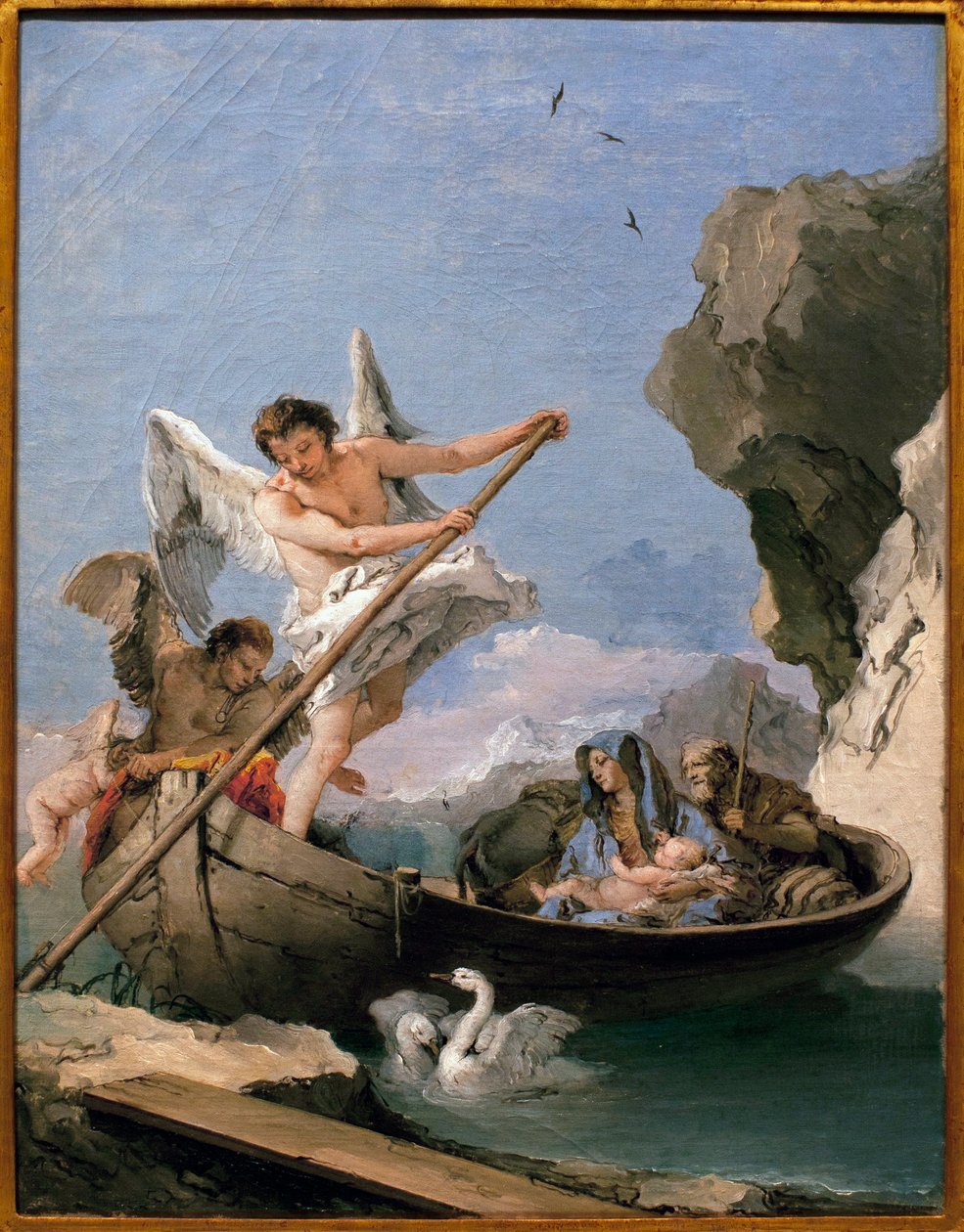 Flygningen i Egypten - Målning av Giambattista Tiepolo (1696-1770), Olja på duk av Giovanni Battista Tiepolo