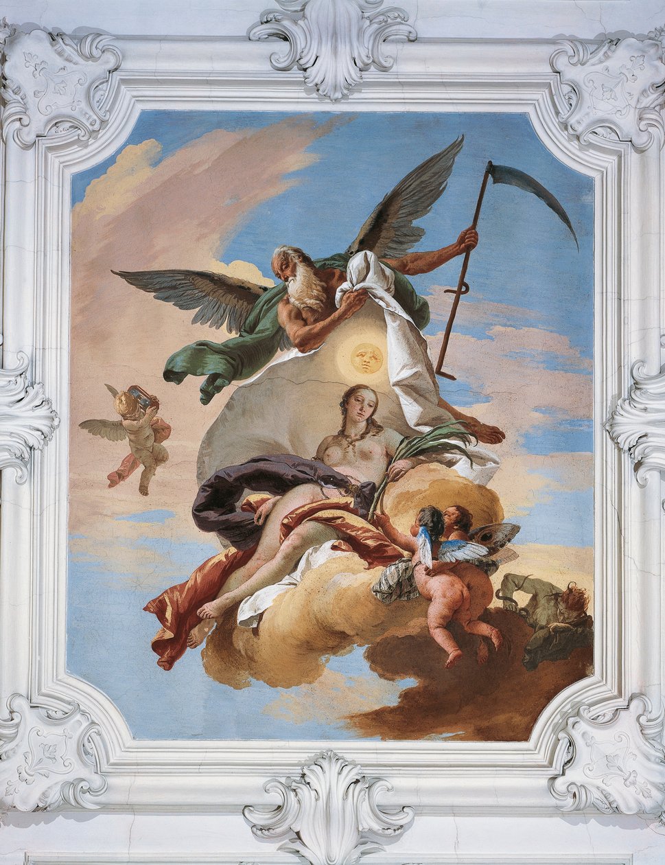 Tidsjakt avundsjuka och upptäck sanningen, av Giovanni Battista Tiepolo (1696-1770), fresk, Villa Loschi-Zileri, Biron, Monteviale, Italien av Giovanni Battista Tiepolo