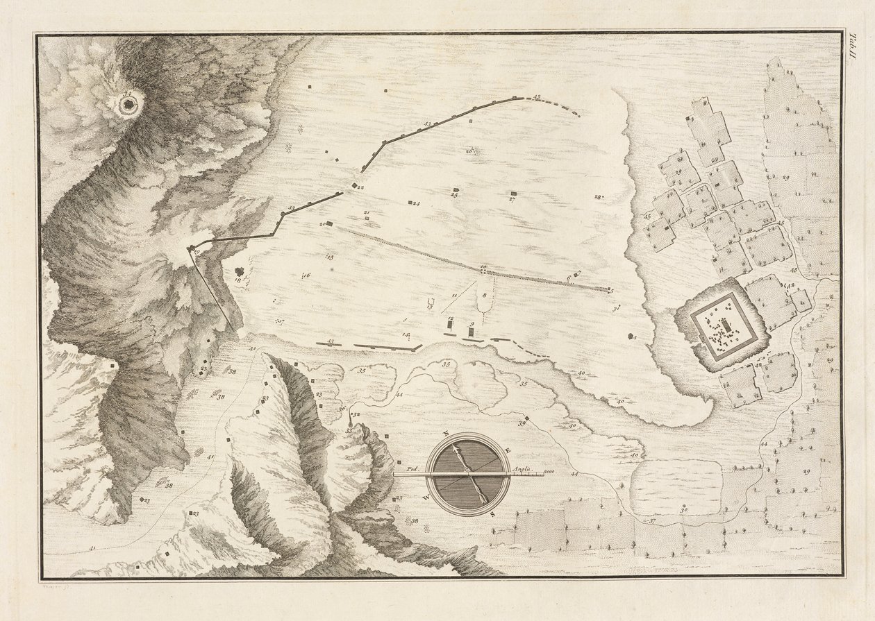 En geometrisk plan över den förstörda staden Palmyra, 1753 av Giovanni Battista 1712 86 after Borra