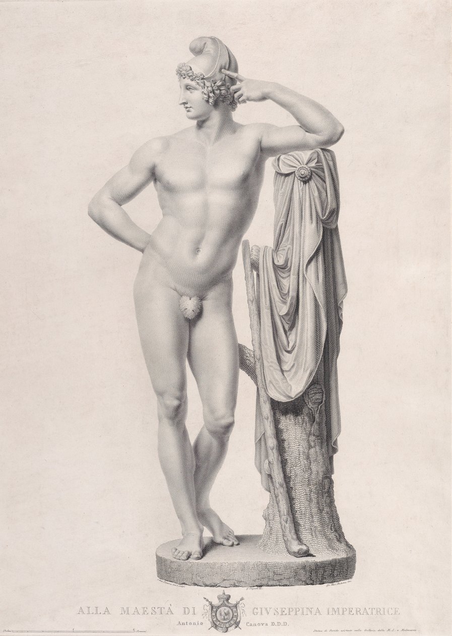 Paris lutad på en stubbe, 1817. av Giovanni Battista Balestra