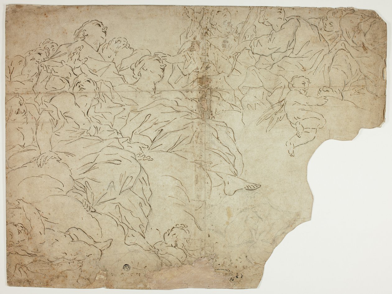 Helgon, eller allegoriska figurer och putti på moln av Giovanni Battista Beinaschi