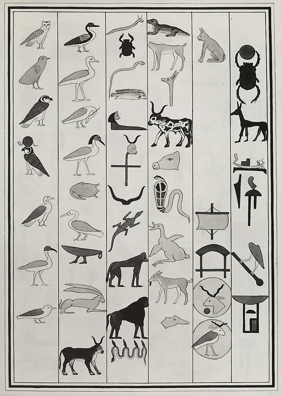 Ritningar av dekorationerna inifrån farao Psammetic I:s grav, reproducerade 1817 av Giovanni Battista Belzoni, inrymt i British Museum, London av Giovanni Battista Belzoni