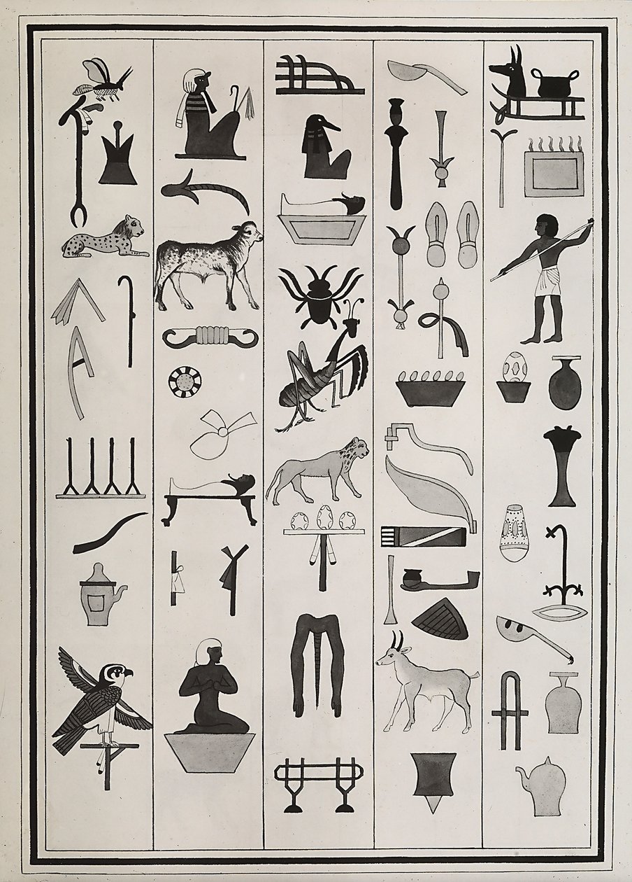 Ritningar av dekorationerna inifrån farao Psammetic I:s grav, reproducerade 1817 av Giovanni Battista Belzoni, inrymt i British Museum, London av Giovanni Battista Belzoni