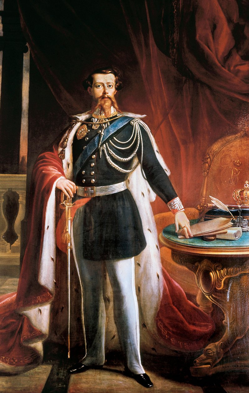 ""Porträtt av Victor Emmanuel (Victor-Emmanuel ou Vittorio Emanuele) II (1820-1878) av Giovanni Battista Biscarra