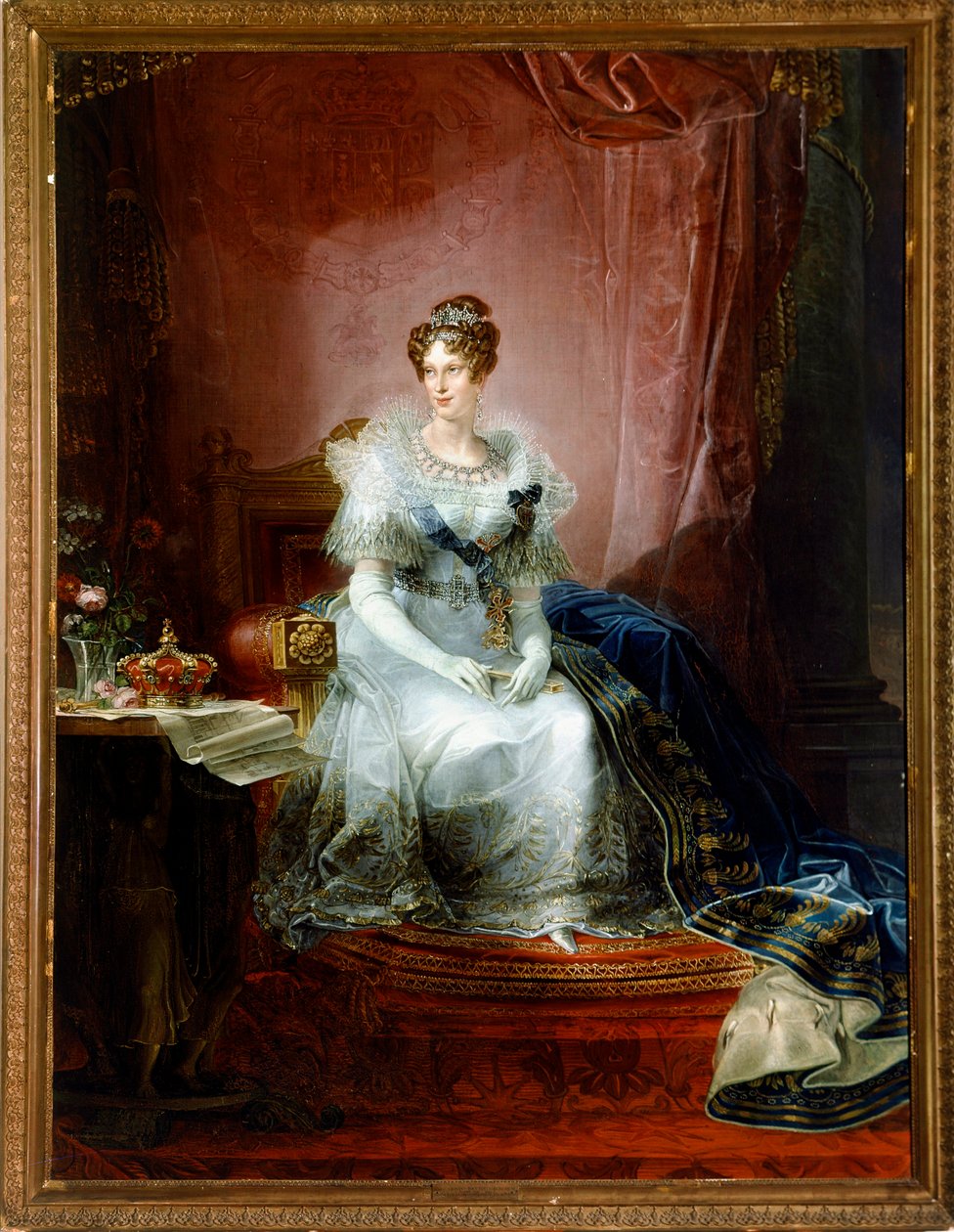 Porträtt av Marie Louise av Habsburg Lorraine, Imperatrice av Frankrike (olja på duk) av Giovanni Battista Borghesi