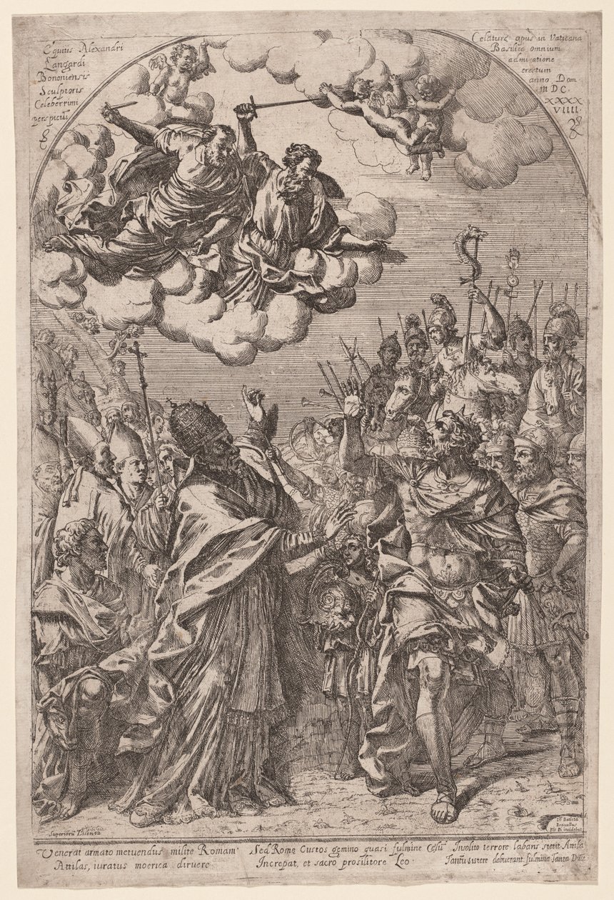 Attila vid Roms portar av Giovanni Battista Bracelli, after Alessandro Algardi