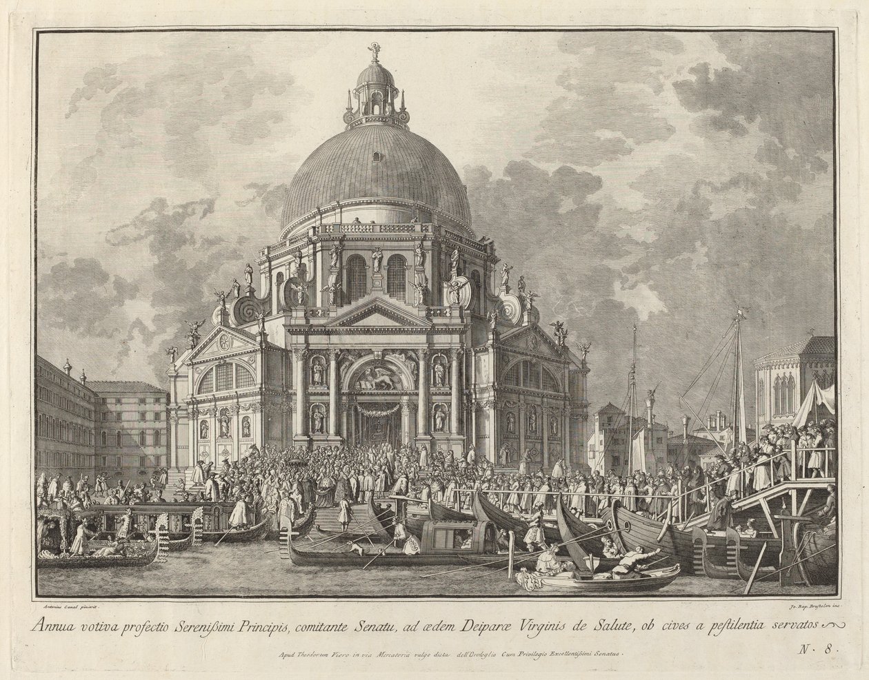 Dogens årliga besök i Santa Maria della Salute, 17631766. av Giovanni Battista Brostoloni