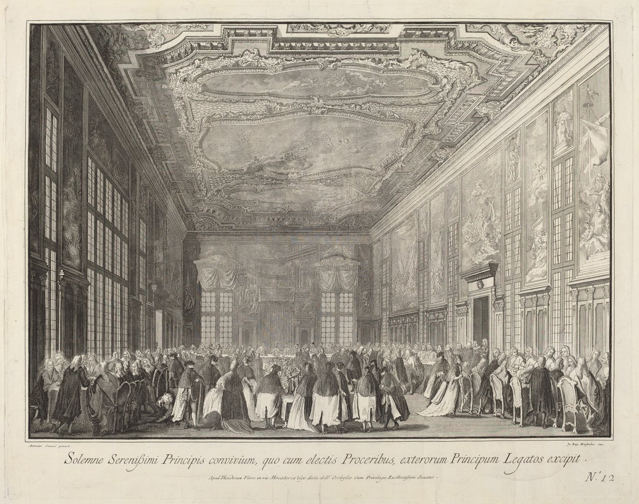 Dogen underhåller utländska ambassadörer vid en bankett, 17631766. av Giovanni Battista Brostoloni