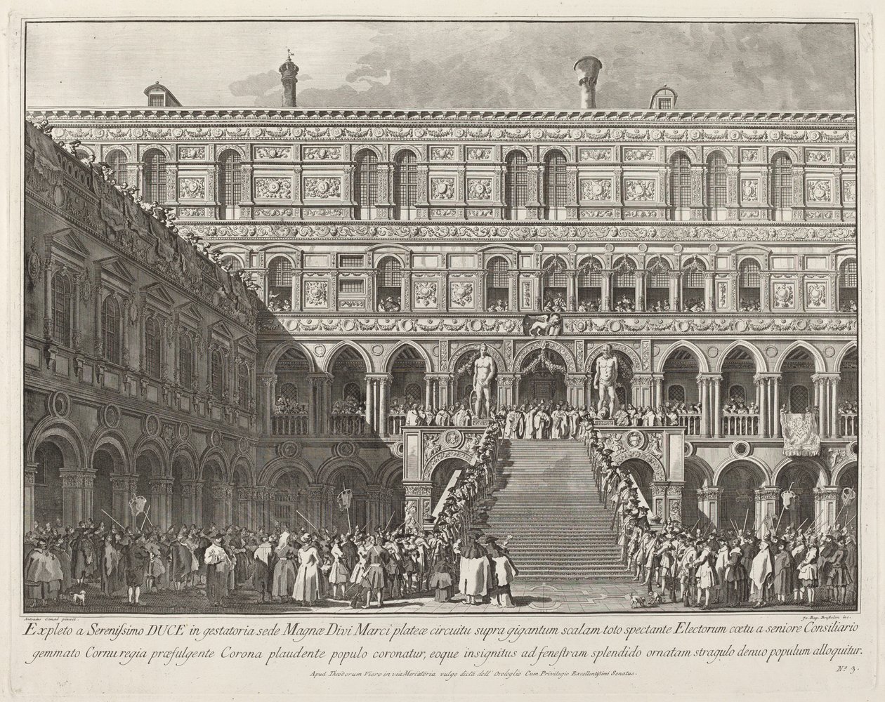 Dogen krönt på Scala dei Giganti i Ducal Palace av Giovanni Battista Brustolon after Canaletto