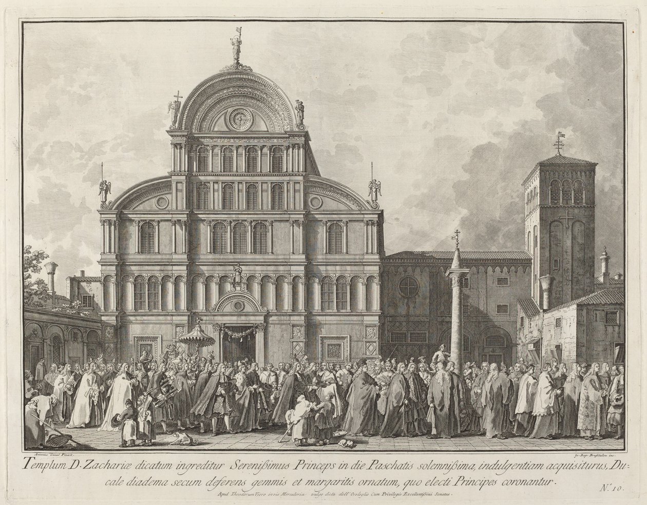Dogens besök i San Zaccaria på påskdagen av Giovanni Battista Brustolon after Canaletto