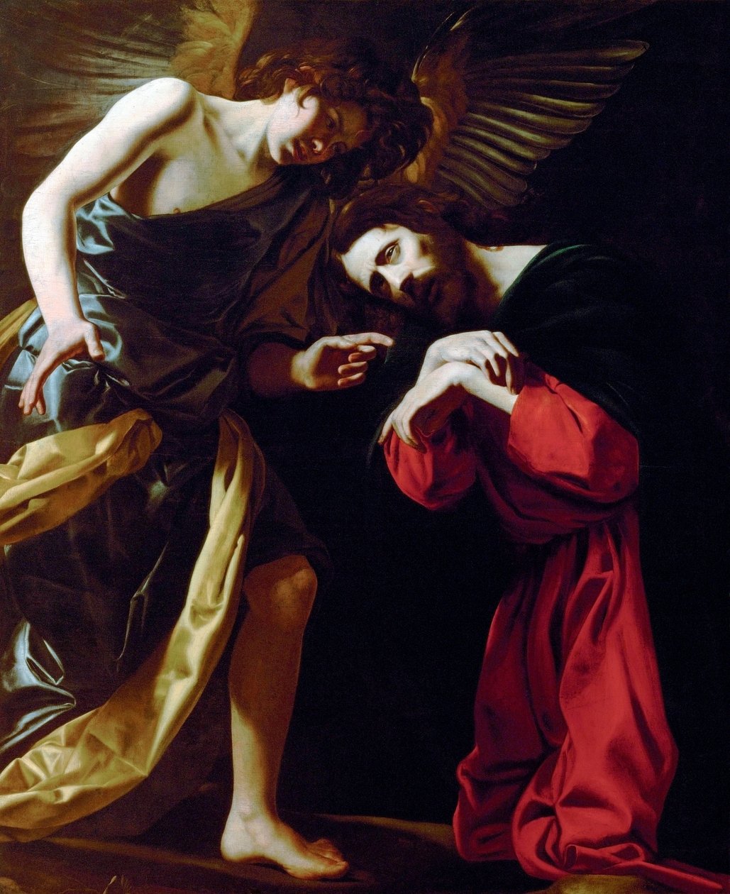 "Kristus på Oljeberget" (Kristus på Oljeberget) Målning av Giovanni Battista Caracciolo (1578-1635) ca 1615 - Olja på duk Dim 148x124 cm Konsthistoriskt museum, Wien av Giovanni Battista Caracciolo