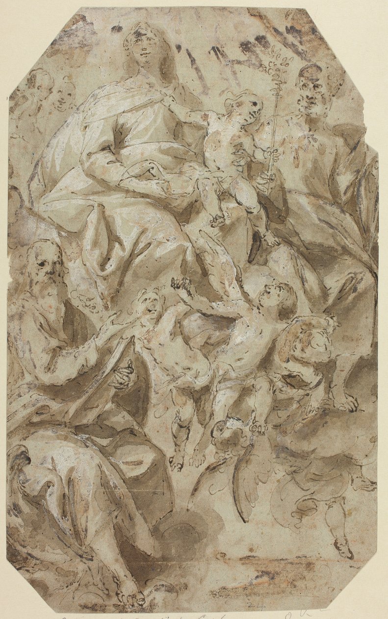 Madonna med barn och helgon av Giovanni Battista Carlone