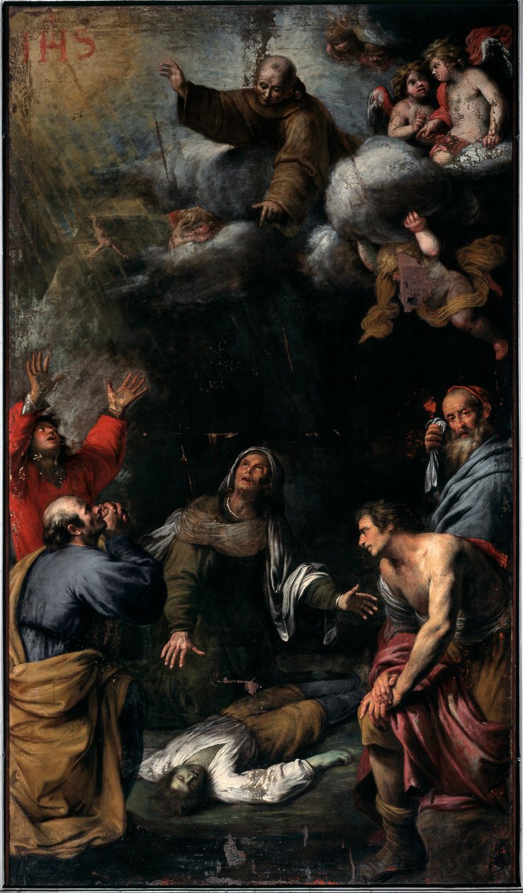 Miracle of St Bernardino of Siena (olja på duk av Giovanni Battista Carlone