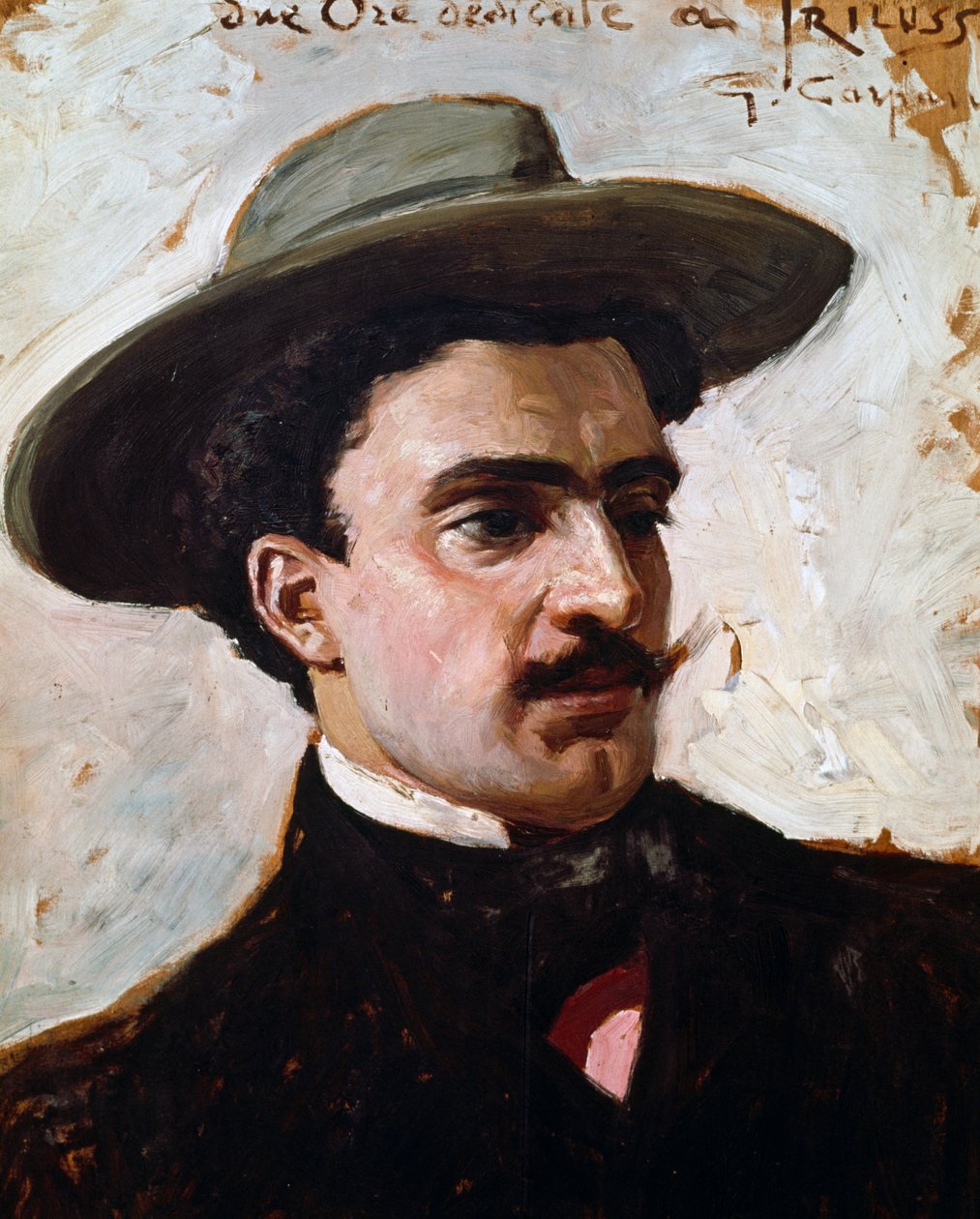Porträtt av Trilussa, anagrammatisk pseudonym för Carlo Alberto Camillo Mariano Salustri (Rom av Giovanni Battista Carpanetto