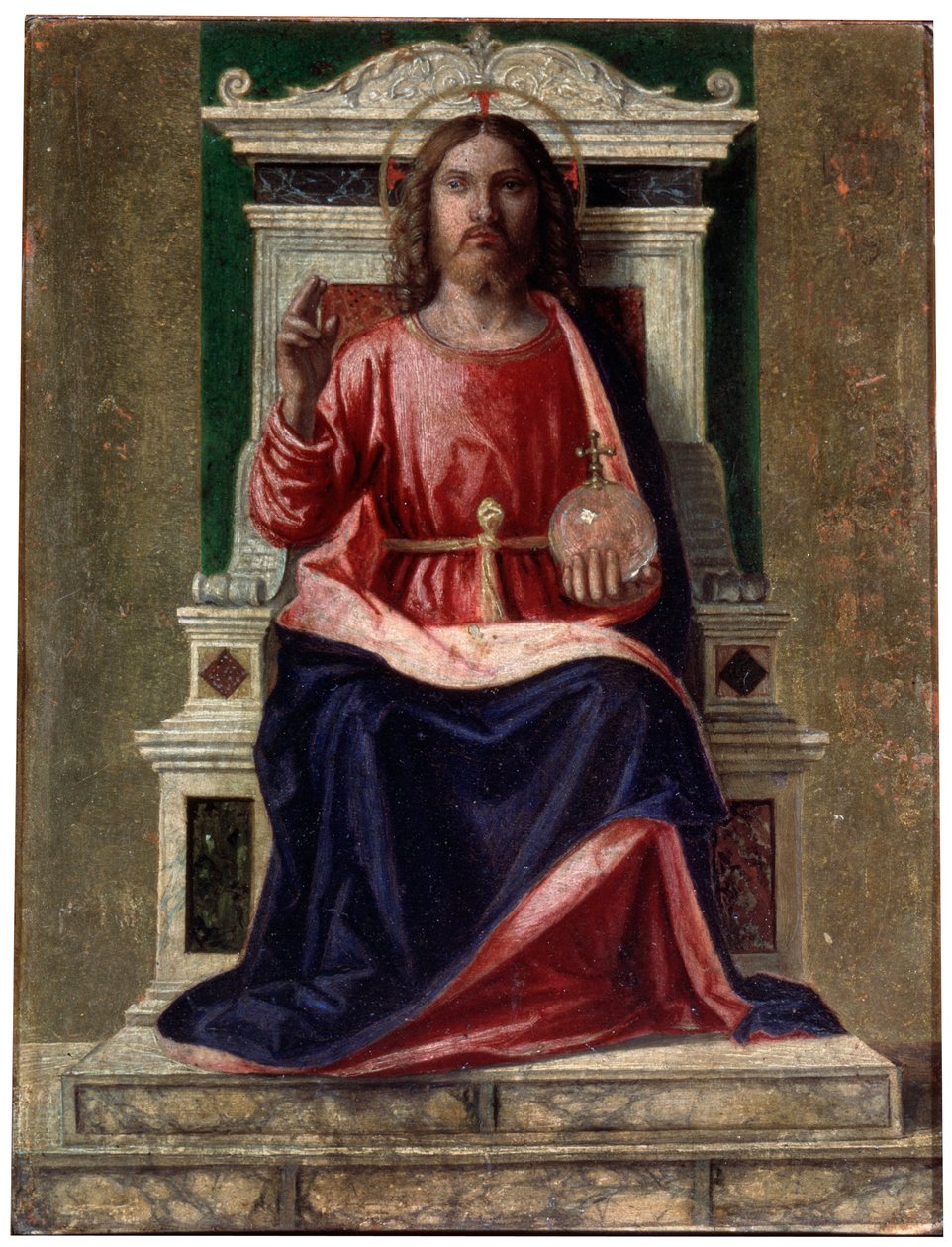 Kristus på tronen, världens frälsare, c1505. av Giovanni Battista Cima da Conegliano