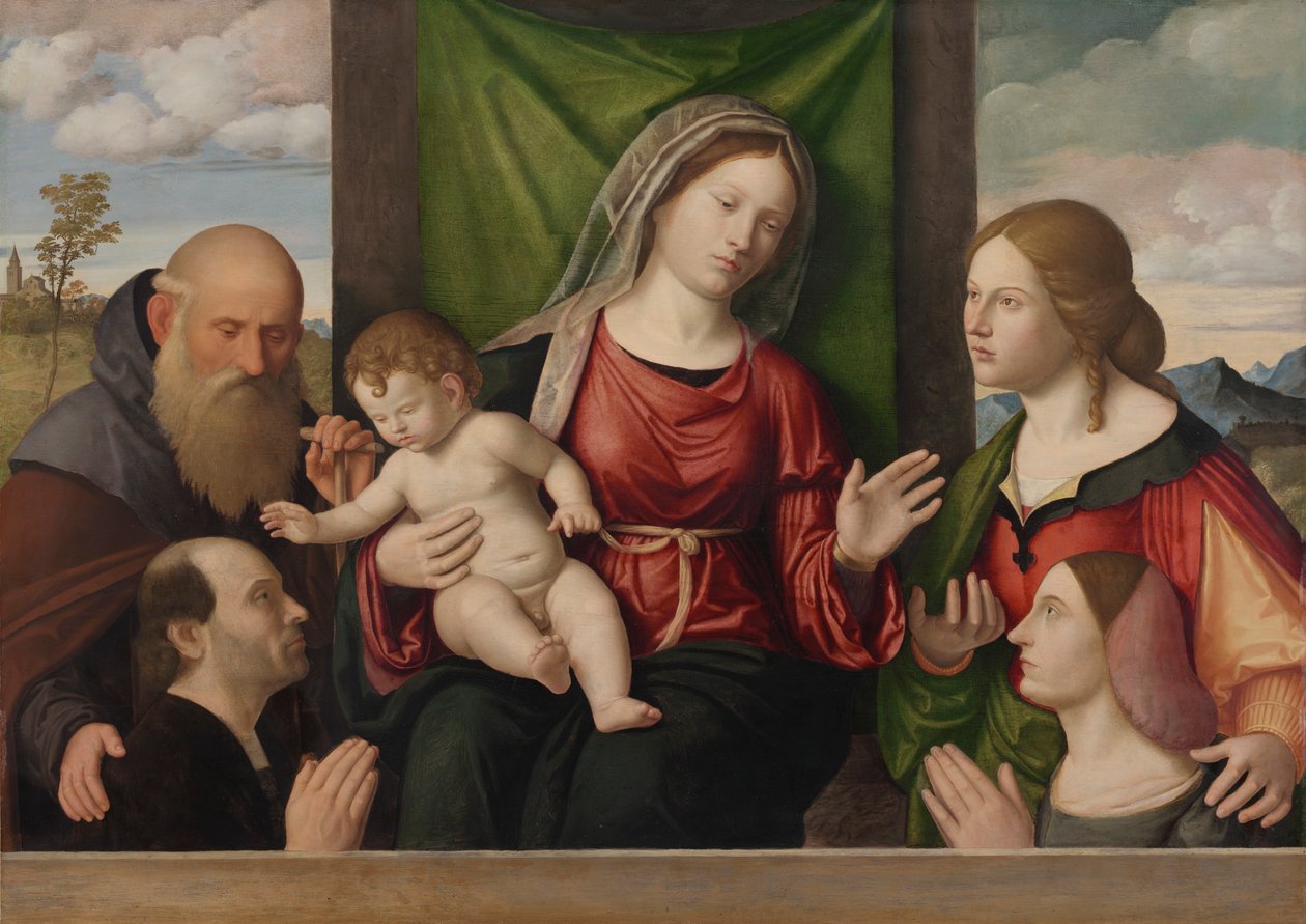 Jungfru och barn med heliga och donatorer, ca. 1515. av Giovanni Battista Cima da Conegliano