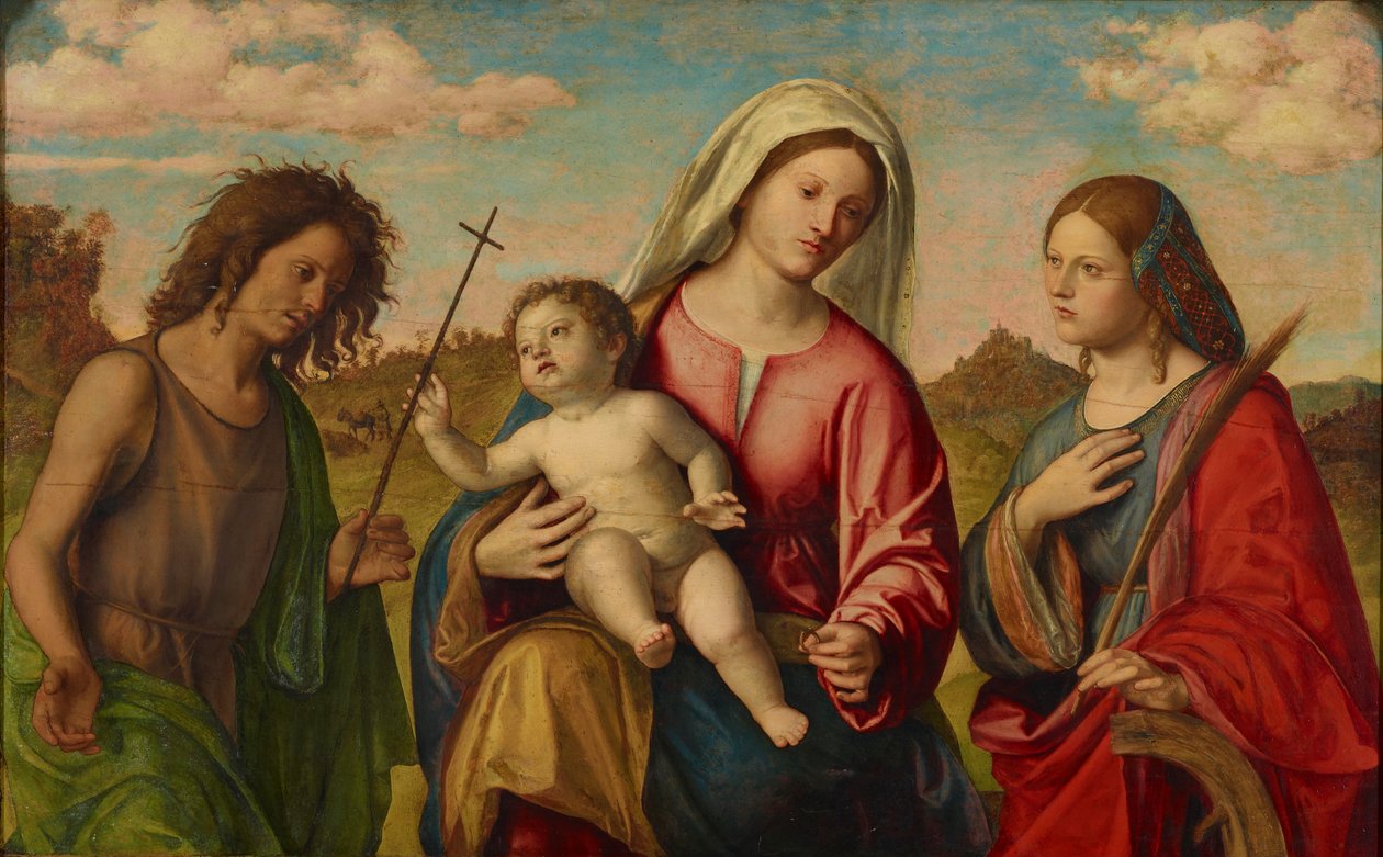 Jungfru med barn, S:ta Katarina och S:t Johannes Döparen, ca 1515 av Giovanni Battista Cima da Conegliano