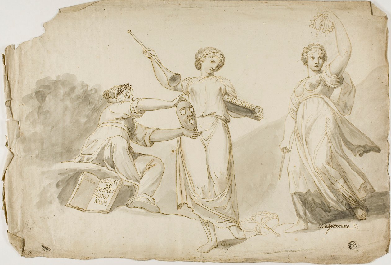 Thalia, Clio och Melpomene av Giovanni Battista Cipriani