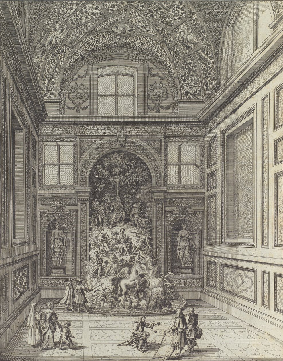 Stanza de Venti i Belvedere Theatre i Frascati ..., 1691 eller senare. av Giovanni Battista Falda