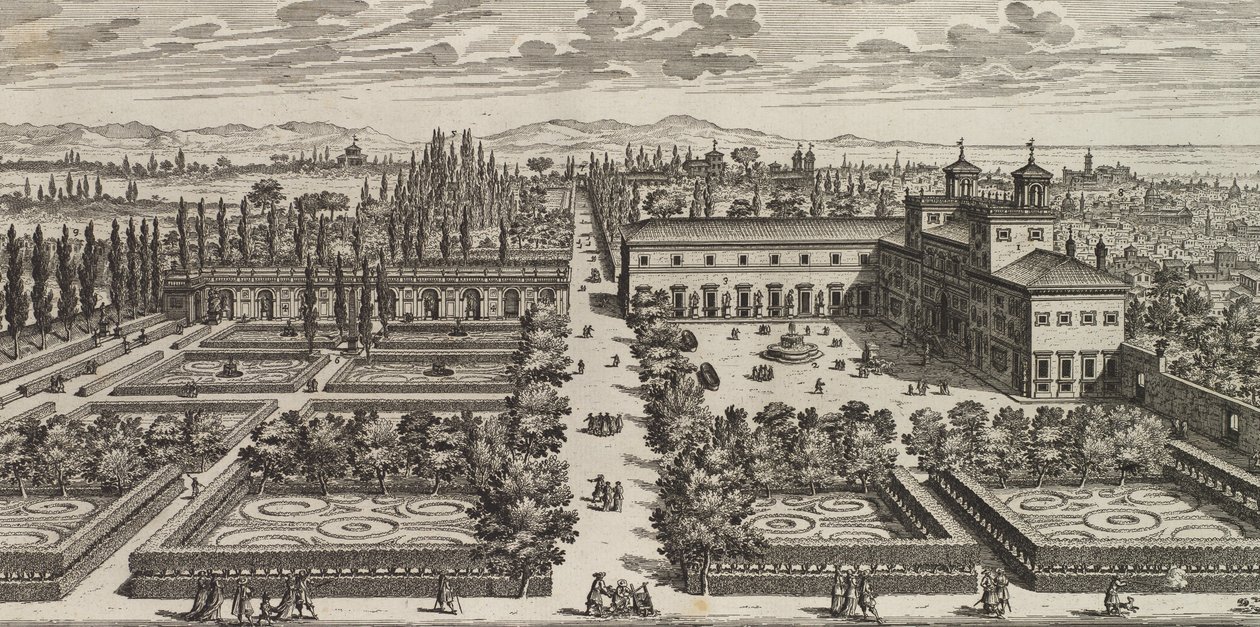 Utsikt över Villa Medici, efter 1677. av Giovanni Battista Falda
