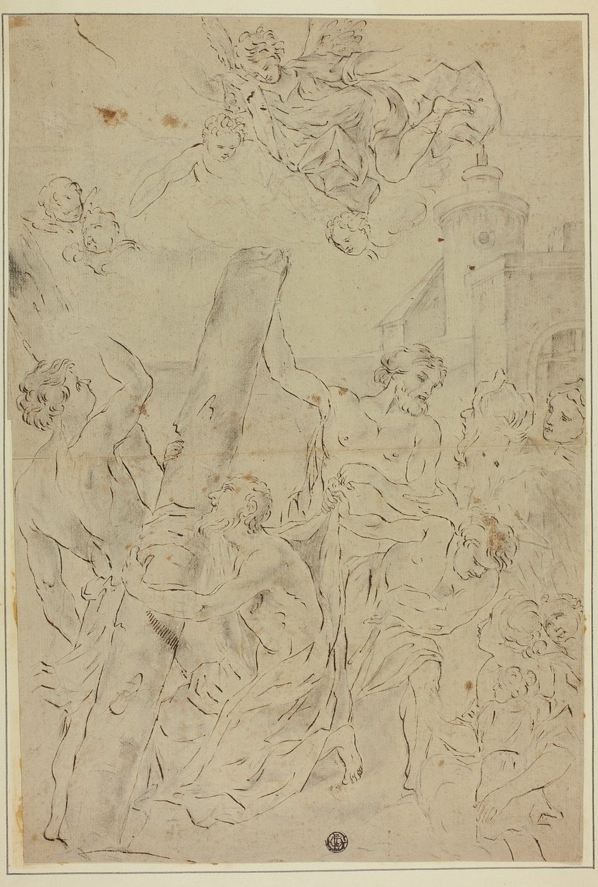 Sankt Andreas tillber korset av Giovanni Battista Gaulli