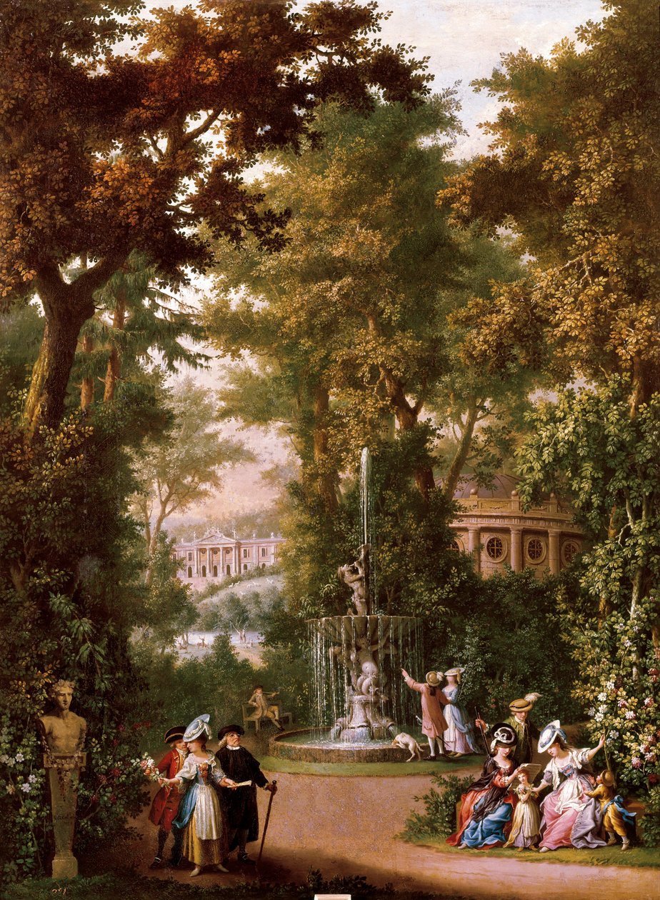Trädgårdsscener, ca. 1765 (olja på duk) av Giovanni Battista Innocenzo Colombo