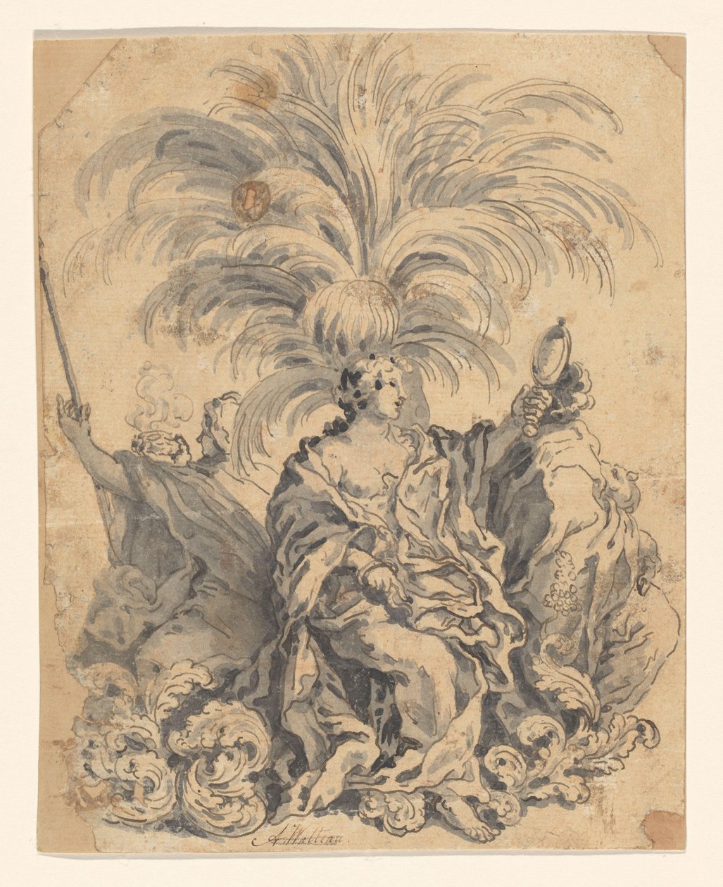 Konfektgrupp med tro, klokhet och trofasthet (?) av Giovanni Battista Lenardi