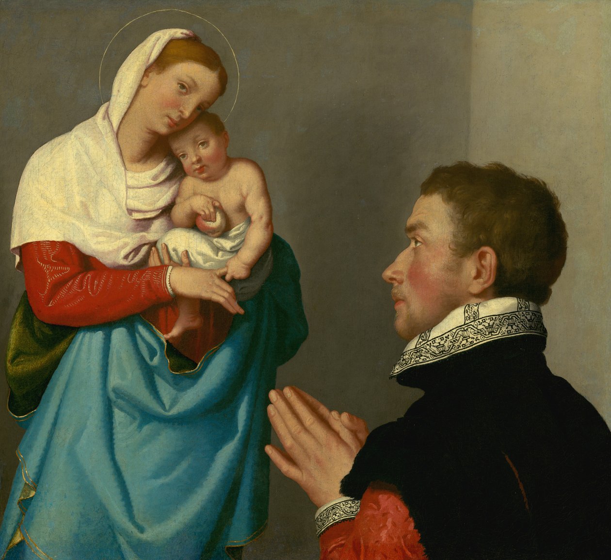 En gentleman i tillbedjan före madonnan av Giovanni Battista Moroni