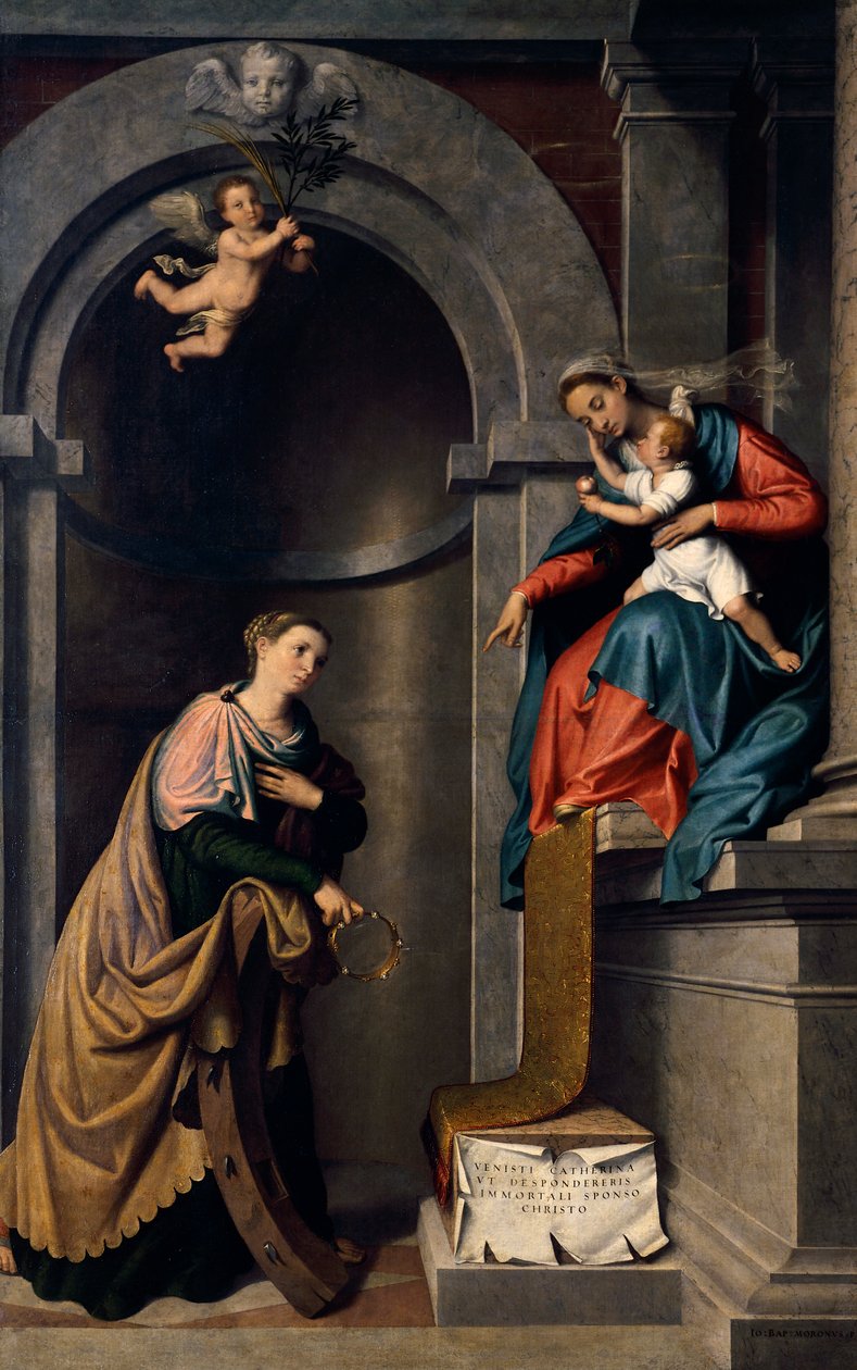 St Catherines äktenskap av Giovanni Battista Moroni (1525 cirka 1578), olja på duk, Church of St Bartholomew, Almenno av Giovanni Battista Moroni