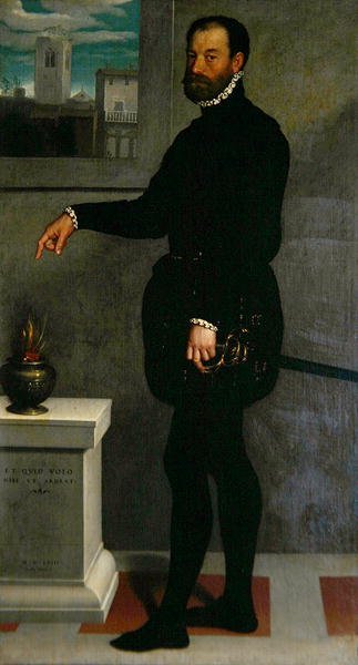 Porträtt av greve Secco Suardo av Giovanni Battista Moroni