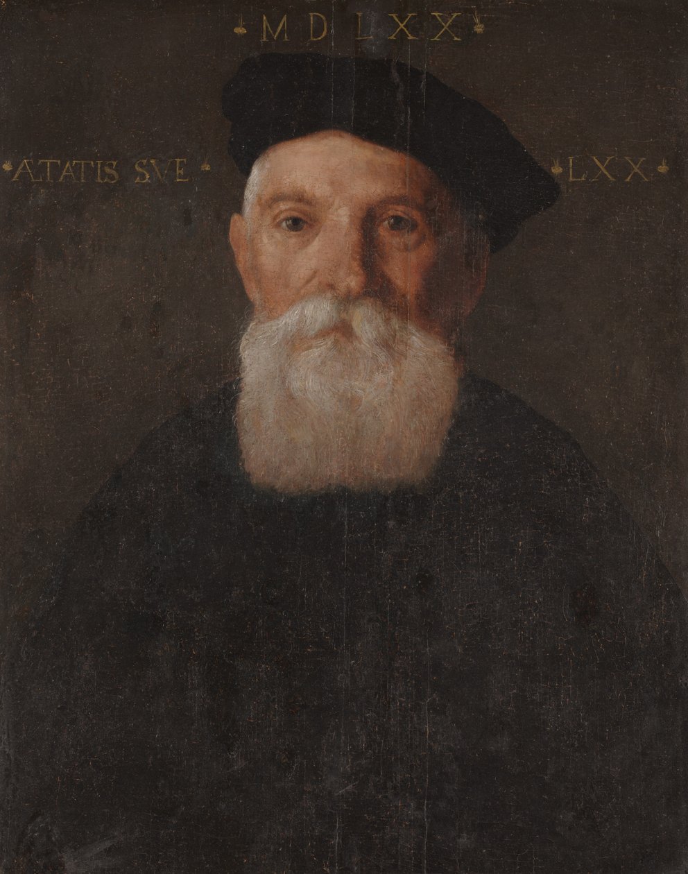 Porträtt av gammal man (olja på panel) av Giovanni Battista Moroni