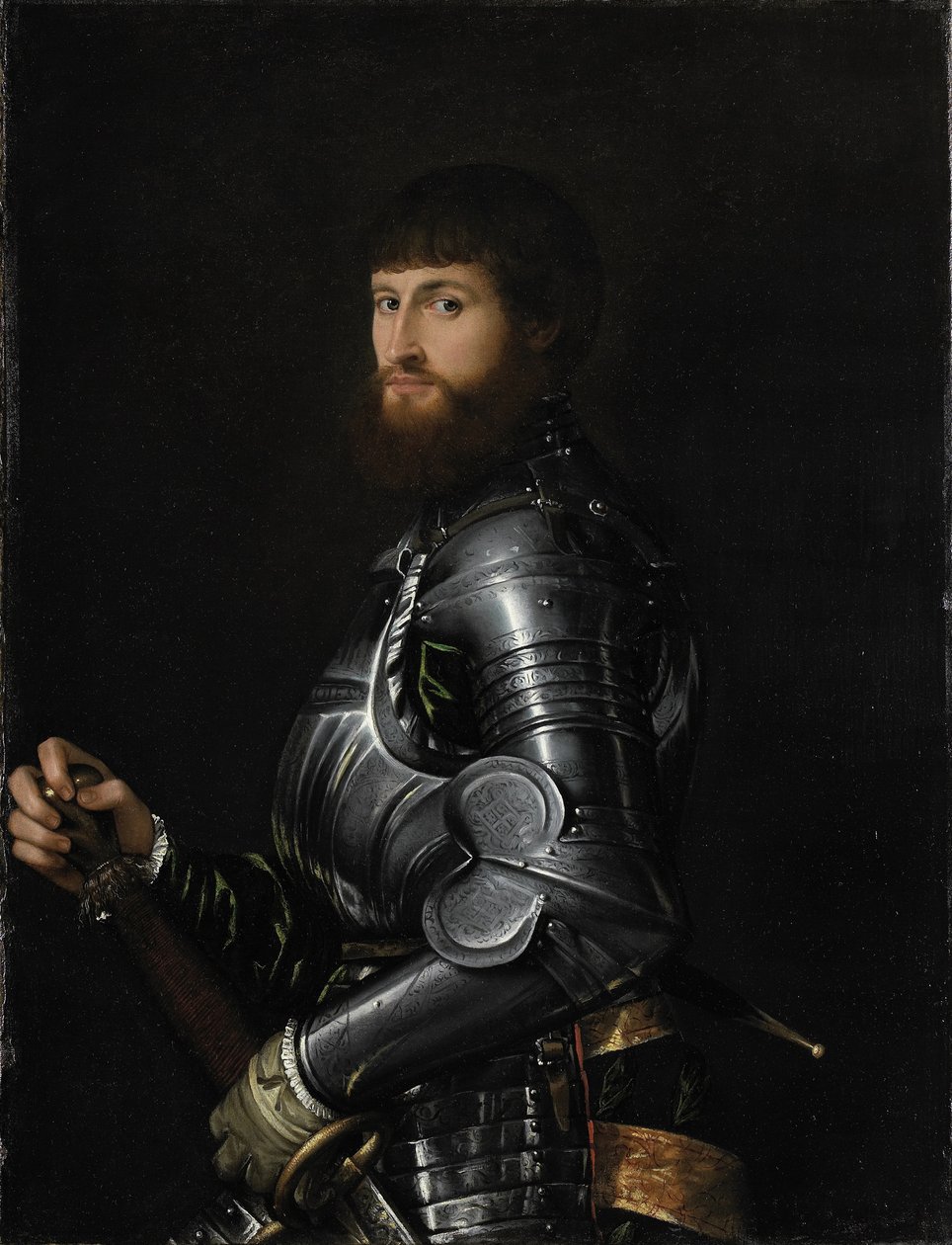 Porträtt av en adelsman i rustning, mellan 1540 och 1560 av Giovanni Battista Moroni