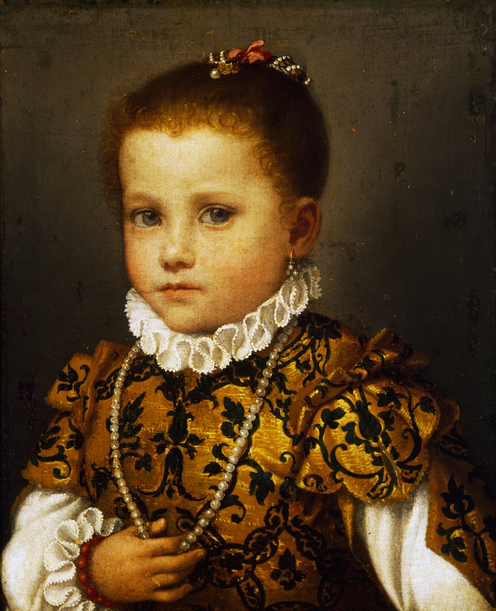 Porträtt av en liten flicka från huset Redetti av Giovanni Battista Moroni