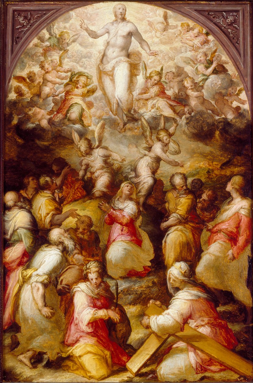 Kristus i ära med SS Agnes och Helena, beställd 1571 av Giovanni Battista Naldini