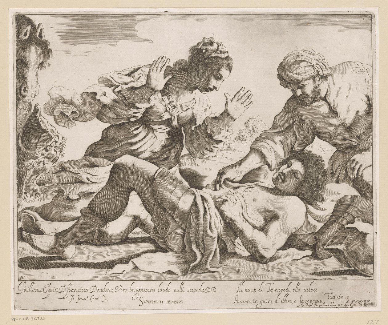 Erminia en Vafrino hitta Tancredi av Giovanni Battista Pasqualini