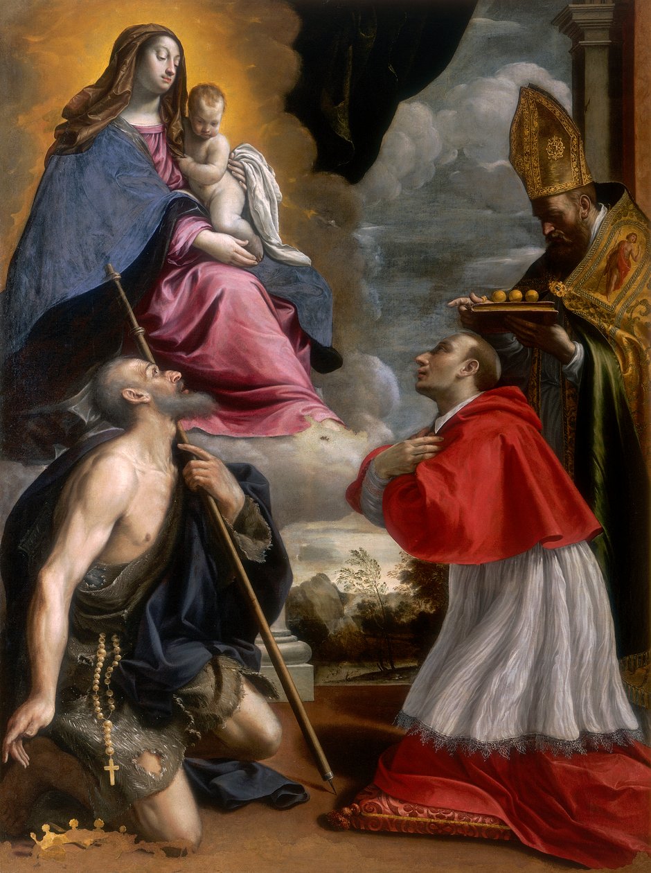 Madonna med barn och helgon av Giovanni Battista Pesari