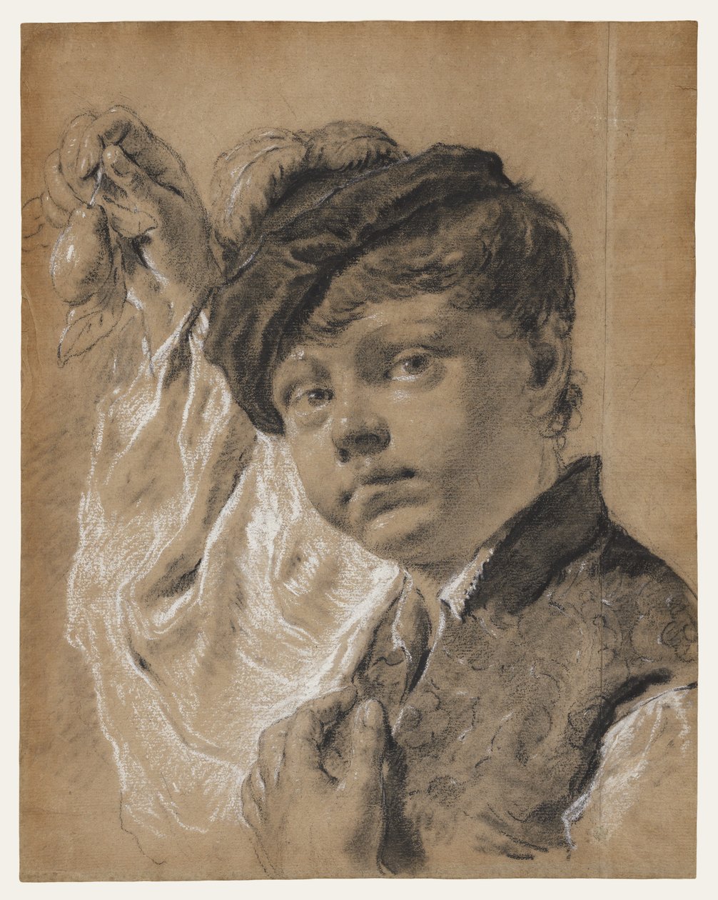 En pojke som håller en päron (Giacomo Piazzetta) av Giovanni Battista Piazzetta
